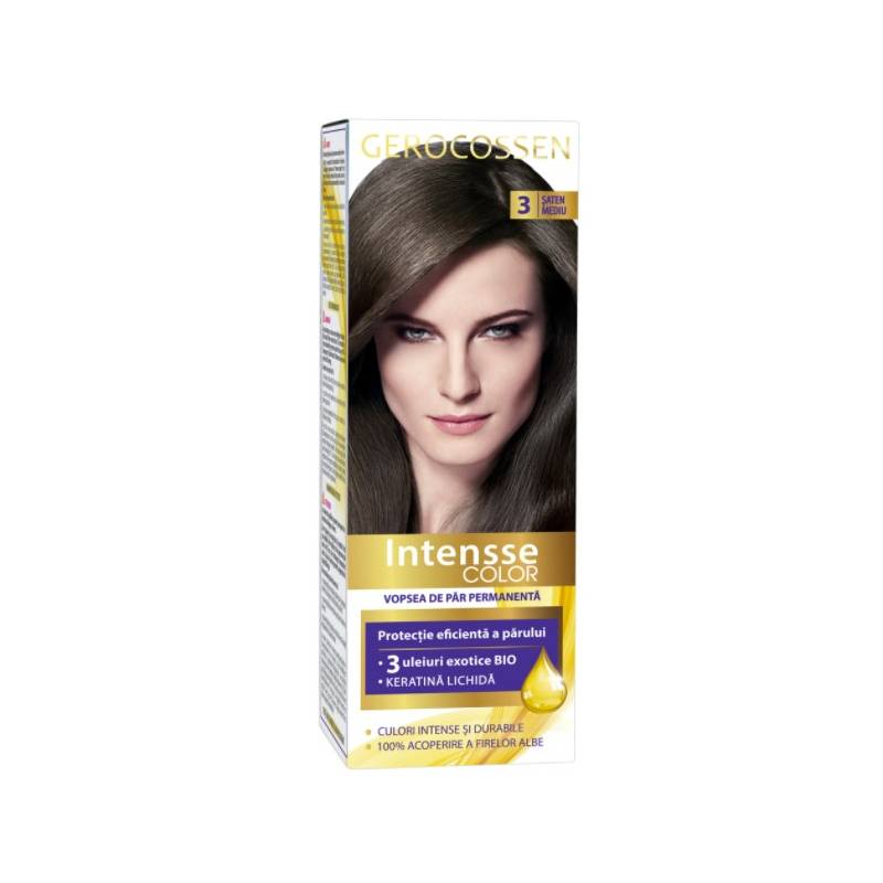 Vopsea de par permanenta, intensse color 3, Saten Mediu, 50ml -