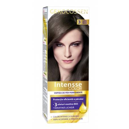 Vopsea de par permanenta, intensse color 3, Saten Mediu, 50ml - Gerocossen