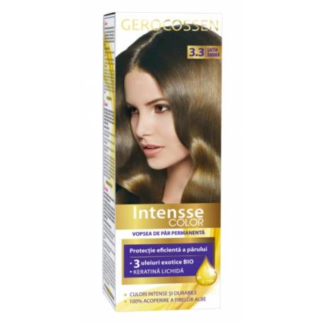 Vopsea de par permanenta, intensse color 3.3, Saten Ambra, 50ml - Gerocossen