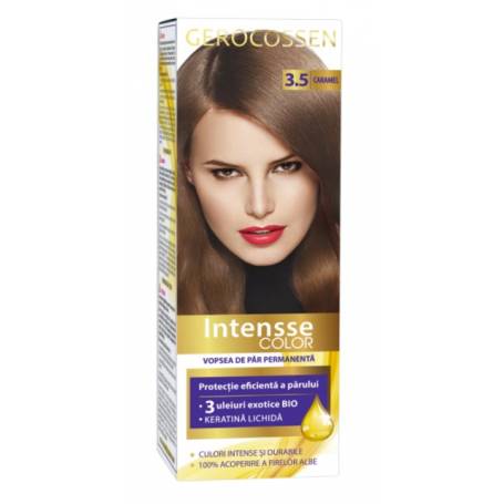 Vopsea de par permanenta, intensse color 3.5, Caramel, 50ml - Gerocossen