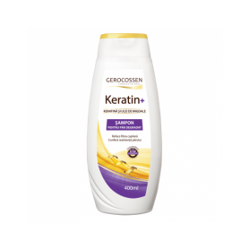 Sampon cu keratina si ulei de migdale pentru par degradat, Keratin+, 400ml - Gerocossen