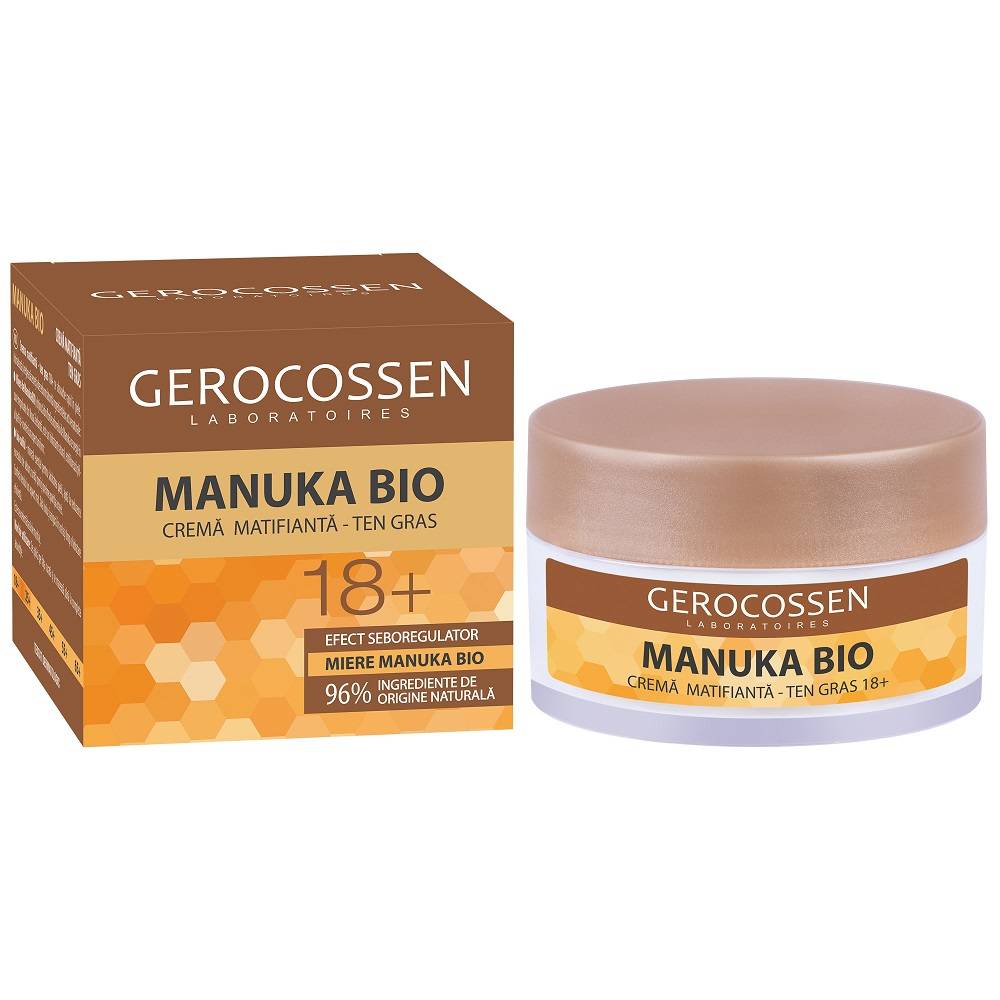 Crema matifianta pentru ten gras cu miere 18+, manuka bio, 50ml - Gerocossen