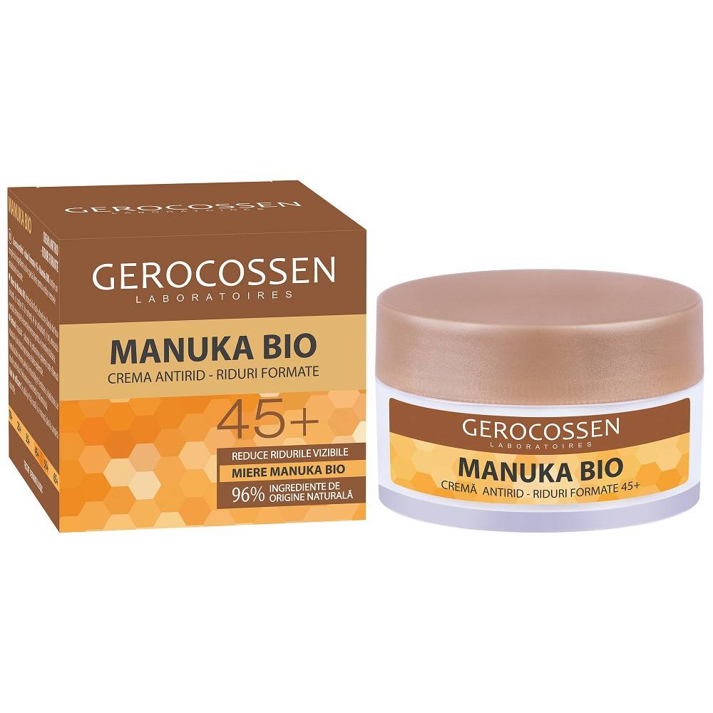 Crema pentru riduri formate cu miere 45 de ani +, manuka bio, 50ml - Gerocossen