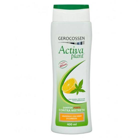 Sampon forte impotriva matretii cu grapefruit, ceai verde si climbazol, activa plant, 400ml - gerocossen