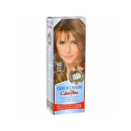 Vopsea de par, nuanta 10 blond inchis, Color Plus, 50g - Gerocossen