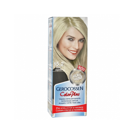 Vopsea de par, nuanta 15.2 blond argintiu, Color Plus, 50g - Gerocossen