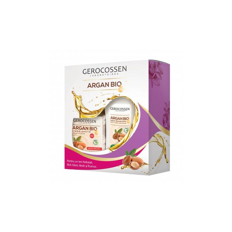 Caseta cadou 45+: crema antirid riduri vizibile si lapte demachiant,