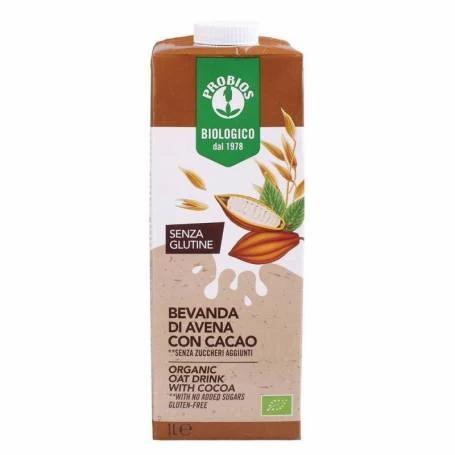 Bautura din ovaz cu cacao, fara zahar, fara gluten, 1L - Probios