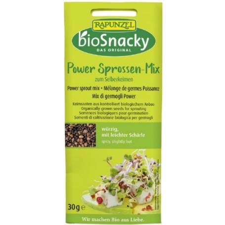 Mix de seminte power pentru germinat, BioSnacky, 30g - Rapunzel