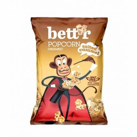 Popcorn caramel sarat, fara gluten, eco bio, 60g - Bettr