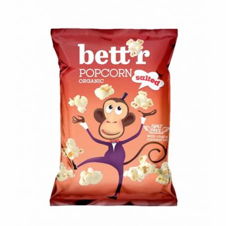 Popcorn cu sare, fara gluten, eco bio, 60g - Bettr