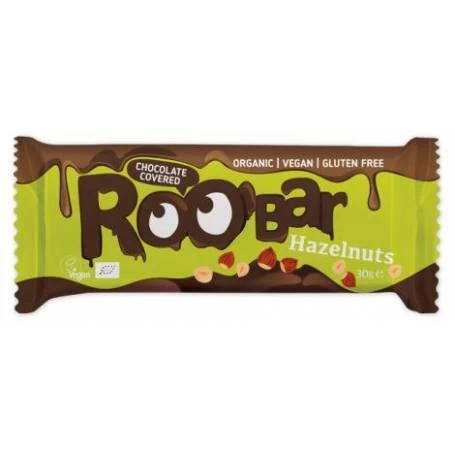 Baton cu alune de padure invelit in ciocolata, eco-bio, 30g - Roobar