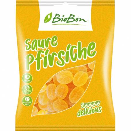 Jeleuri acrisoare de piersici acrisoare, eco-bio, 100g - BioBon