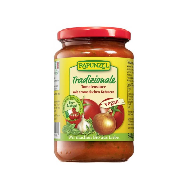 Sos vegan de tomate Traditional, eco-bio, 340g - Rapunzel