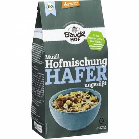 Musli cu ovaz, alune si seminte, neindulcit, eco-bio, 425g - BauckHof