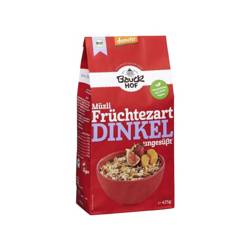 Musli de spelta cu fructe neindulcit, eco-bio, 425g - BauckHof