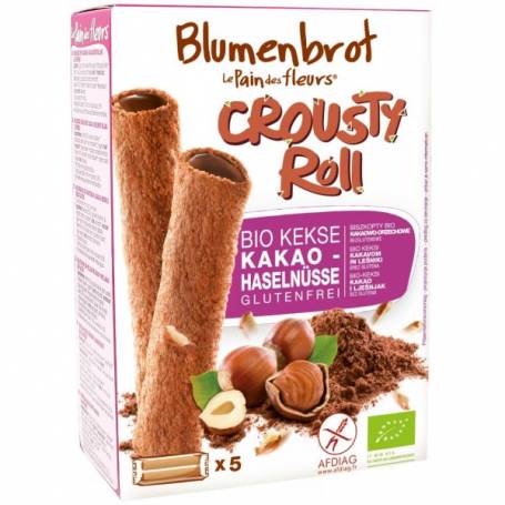 Rulouri crocante cu crema de cacao, fara gluten, eco-bio, 125g - Blumenbrot