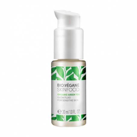 Ser iluminator cu Ceai Verde pentru ten sensibil, iritat, 30ml - Bio:vegane Skinfood