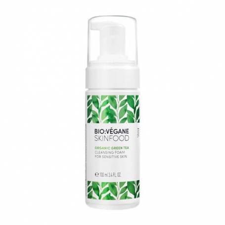 Spuma demachianta cu Ceai Verde pentru ten sensibil, 100ml - Bio:vegane Skinfood