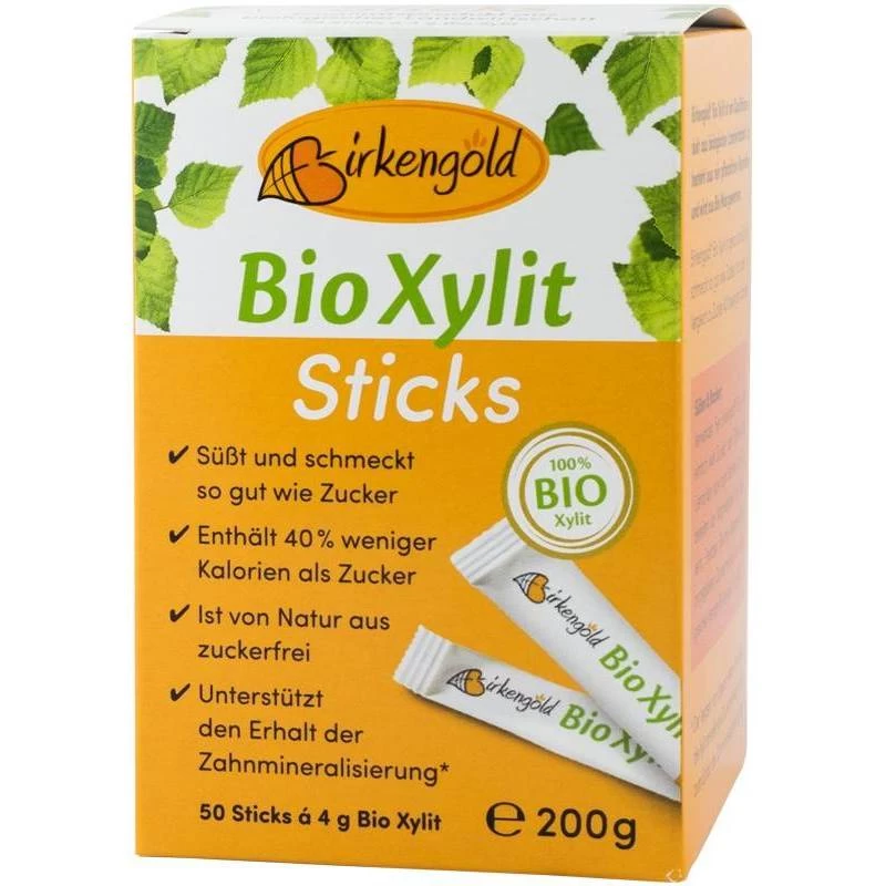 XYLITOL, indulcitor natural, 50 plicuri x 4 g, eco-bio, BIRKENGOLD