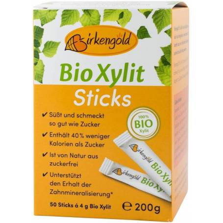 XYLITOL, indulcitor natural, 50 plicuri x 4 g, eco-bio, BIRKENGOLD
