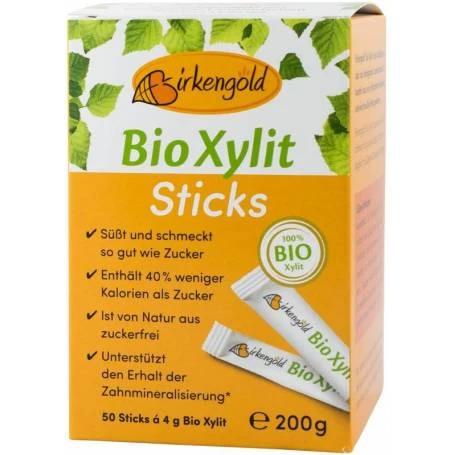 XYLITOL, indulcitor natural, 50 plicuri x 4 g, eco-bio, BIRKENGOLD