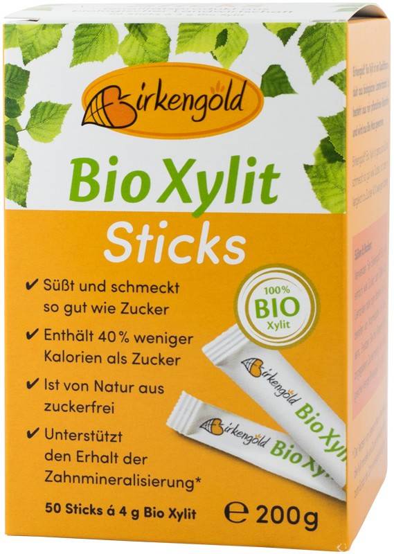 Xylitol, indulcitor natural, 50 plicuri x 4 g, eco-bio, birkengold