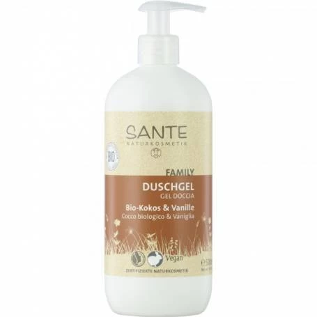 Gel de dus cu cocos si vanilie, eco-bio, 500ml - Sante