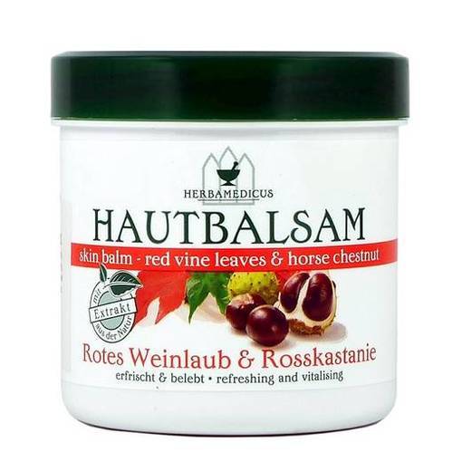 Balsam cu extract de frunze rosii de vita de vie si castane salbatice, 250ml - herbamedicus
