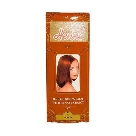 Balsam colorant pentru par nr7, nuanta cupru, 75g - Henna Sonia