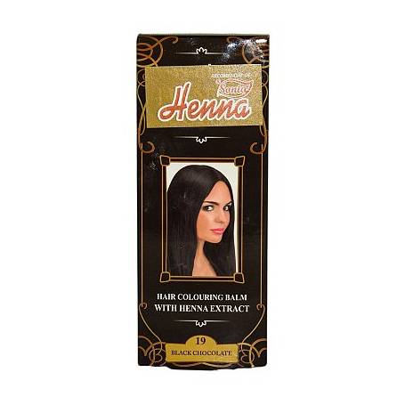 Balsam colorant pentru par nr19, nuanta ciocolata neagra, 75g - Henna Sonia