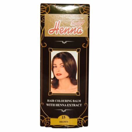 Balsam colorant pentru par nr15, nuanta saten inchis, 75g - Henna Sonia