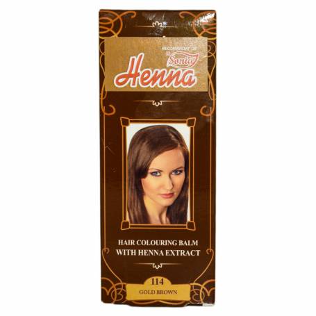 Balsam colorant pentru par nr114, nuanta saten auriu, 75g - Henna Sonia