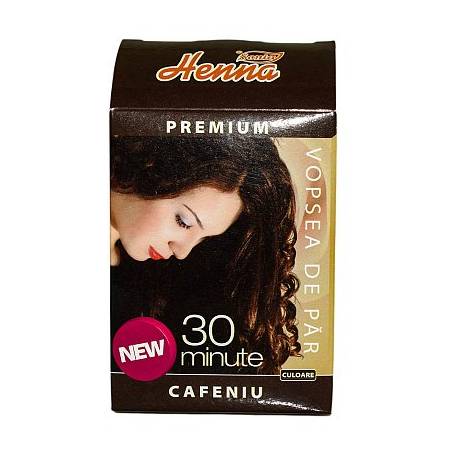 Vopsea de par cu henna, nuanta cafeniu, 30 minute - 60g - Henna Sonia