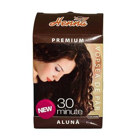 Vopsea de par cu henna, nuanta aluna, 30 minute - 60g - Henna Sonia