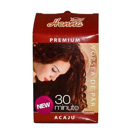 Vopsea de par cu henna, nuanta acaju, 30 minute - 60g - Henna Sonia