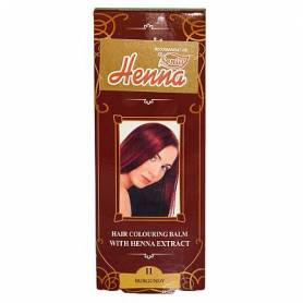 Balsam colorant pentru par nr11, nuanta rosu burgundy, 75g - Henna Sonia