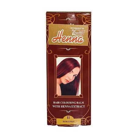 Balsam colorant pentru par nr11, nuanta rosu burgundy, 75g - Henna Sonia