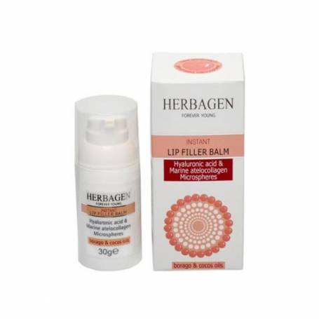Balsam de buze cu microsfere de acid hialuronic si atellocolagen, 30g - Herbagen