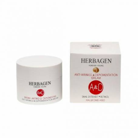 Crema antirid si depigmentare cu extract de melc, 50g - Herbagen
