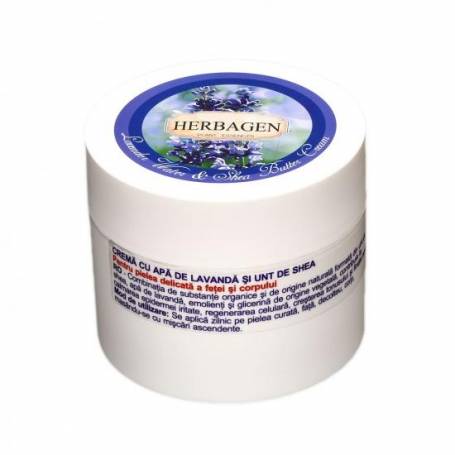 Crema cu apa de lavanda si unt de shea, 150ml - Herbagen