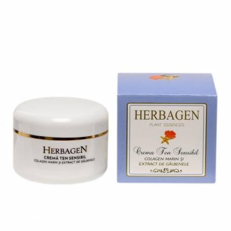 Crema pentru ten sensibil cu colagen marin si extract de galbenele, 100ml - Herbagen