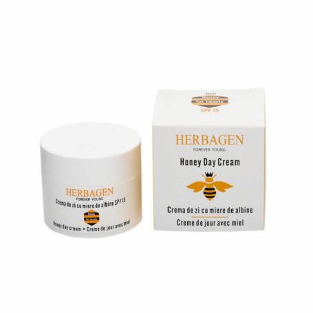 Crema de zi cu miere de albine, SPF15, 50g - Herbagen