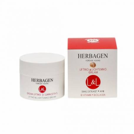 Crema lifting si luminozitate cu extract de melc vitamina C si colagen, 50ml - Herbagen