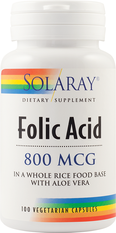 Folic acid 800mcg 100tb - solaray - secom