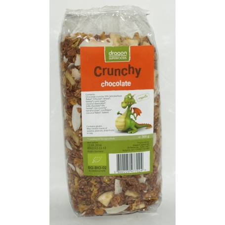 Muesli CRUNCHY cu ciocolata 300g - eco-bio - Dragon Superfoods