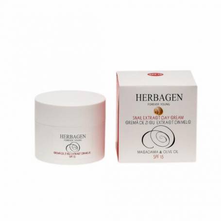 Crema de zi cu extract de melc, SPF15, 50g - Herbagen