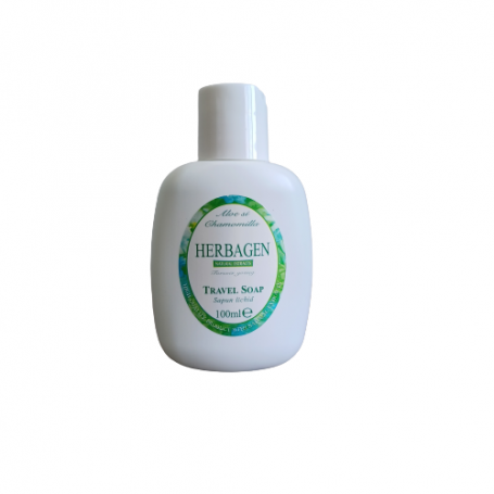 Sapun lichid cu aloe si musetel, travel size, 100ml - Herbagen