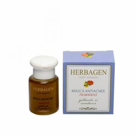 Masca filmogena antiacnee cu galbenele si sunatoare, 60ml - Herbagen