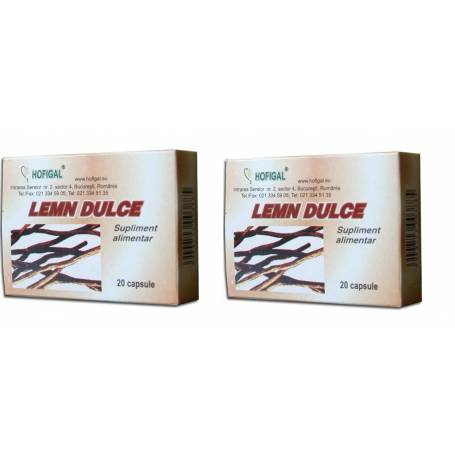 Lemn dulce 400mg, 1+1 cadou, 20cps - Hofigal